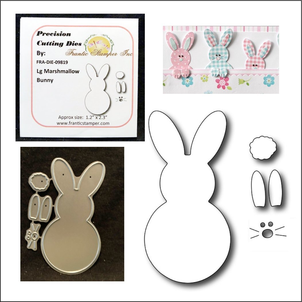 Large Marshmallow Bunny Die Set by Frantic Stamper Metal Dies FRA-DIE-09819