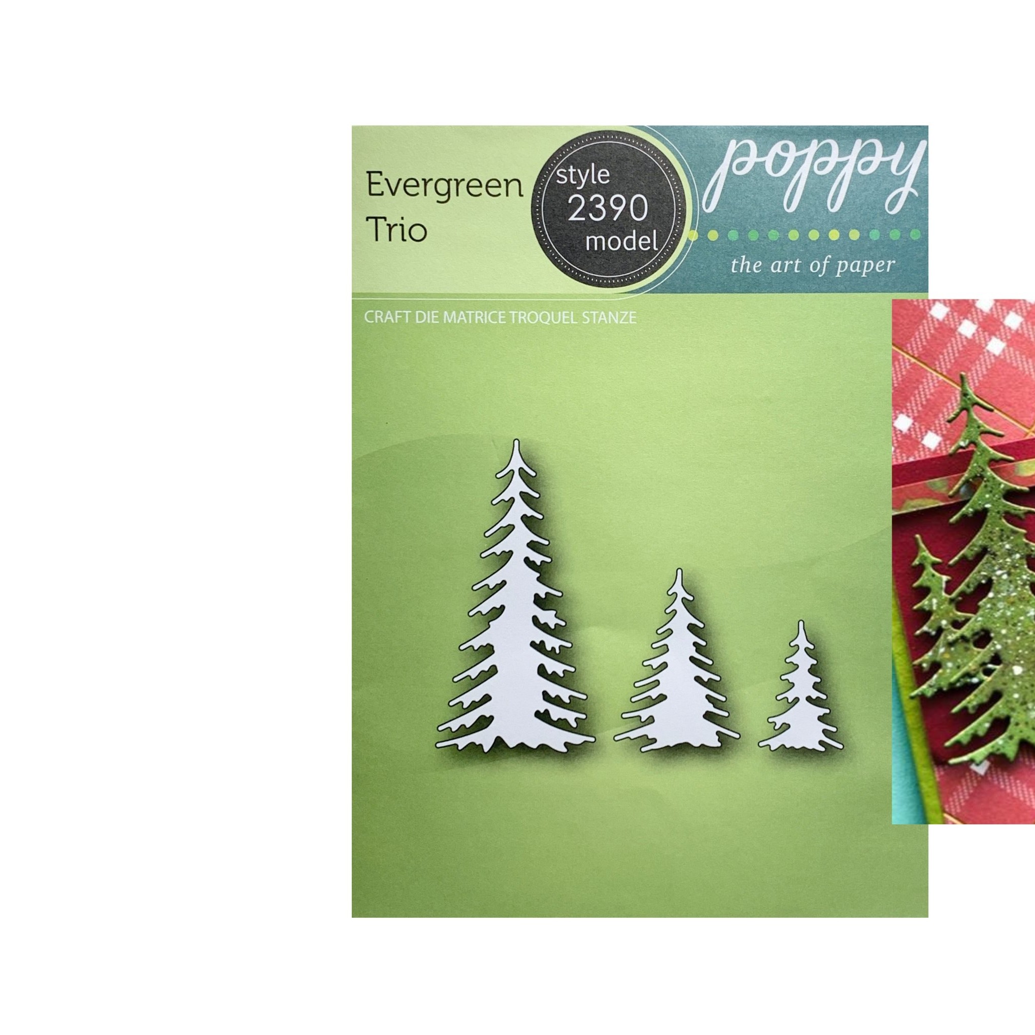 Evergreen Trio Metal Die Cut Trees by Poppystamps Dies 2390