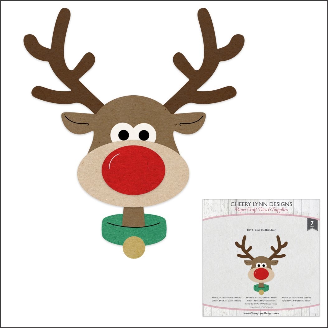 Brad the Reindeer Metal Cutting Die Set by Cheery Lynn Designs B919