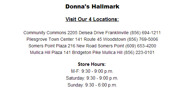 Donna's 2025 hallmark franklinville