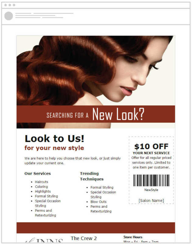 Engage your salon customers by sending emails promoting your services