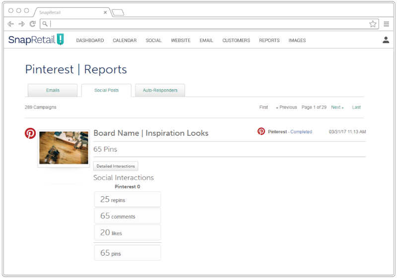 Easily see engagement with your Pinterest Pins in SnapRetail