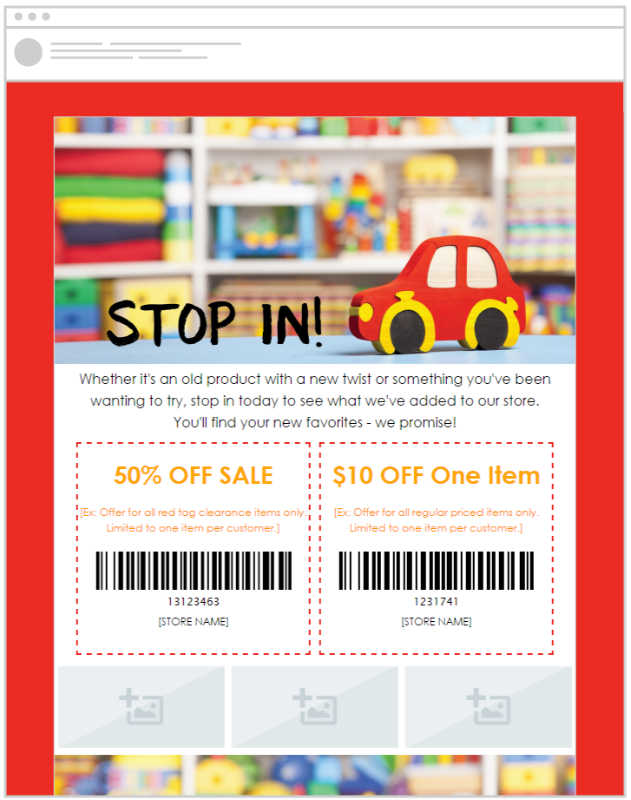 Promote your toy store marketing with pre-made email templates from SnapRetail and ASTRA