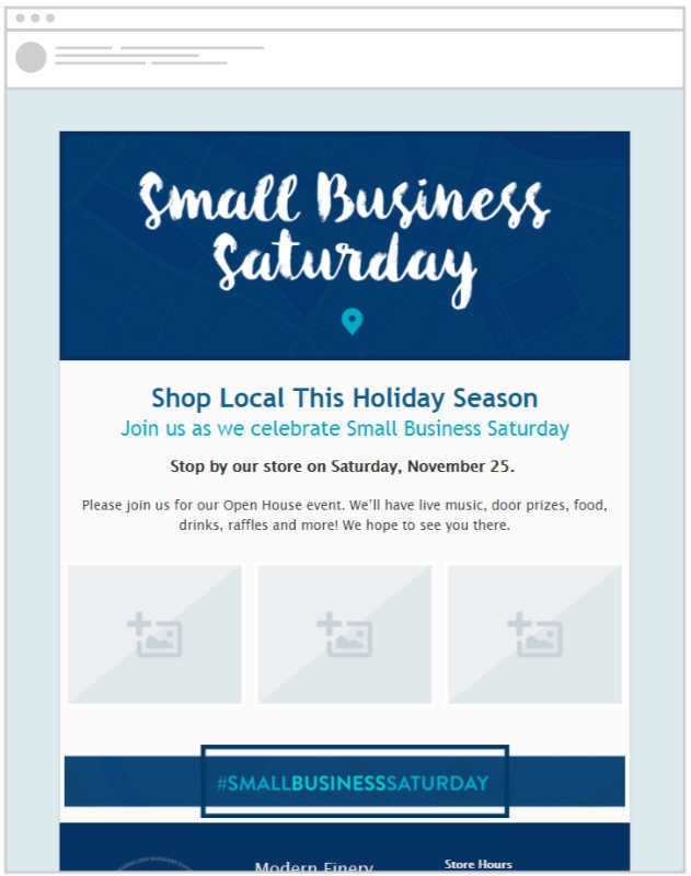 Small Business Saturday store email templates