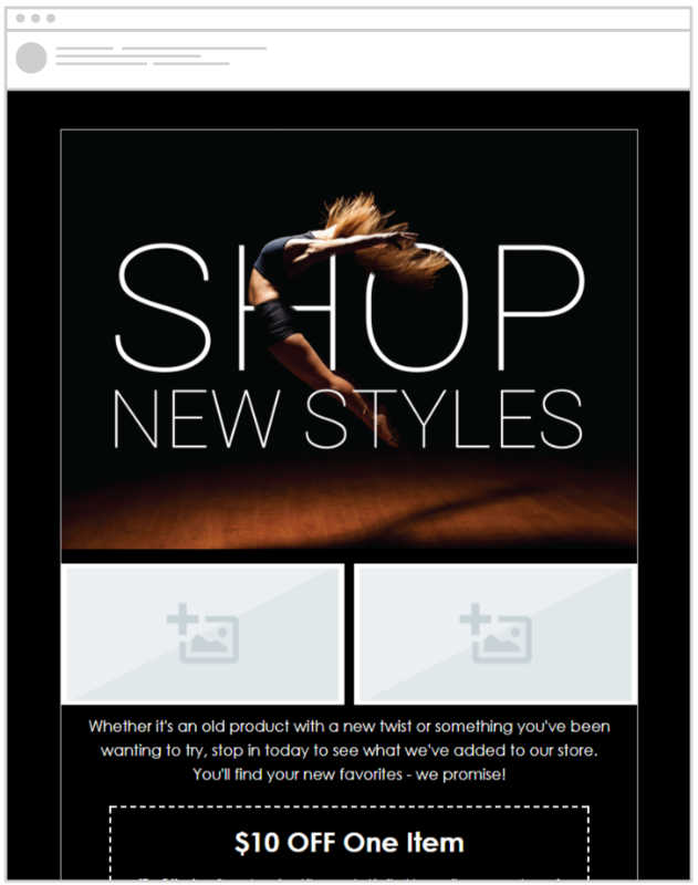 Email templates for your dance retail store