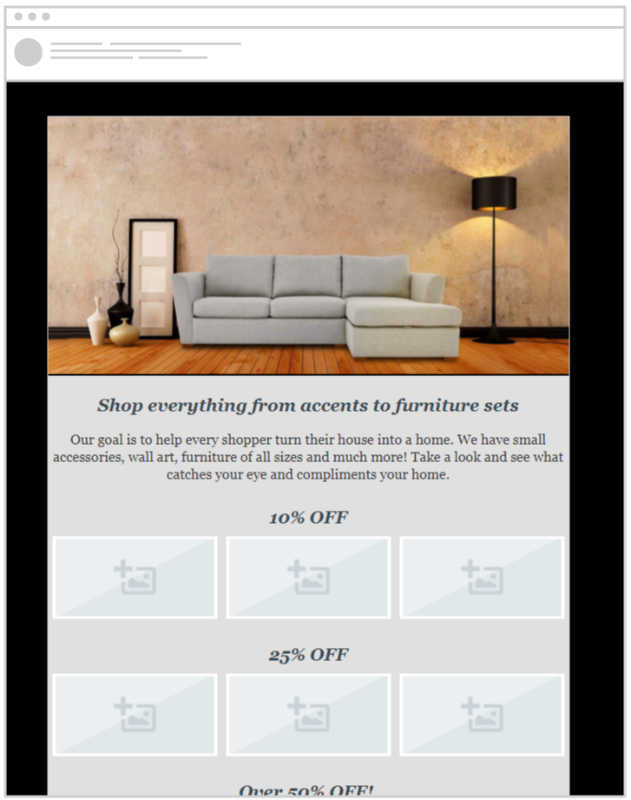 Furniture store email templates for this holiday season
