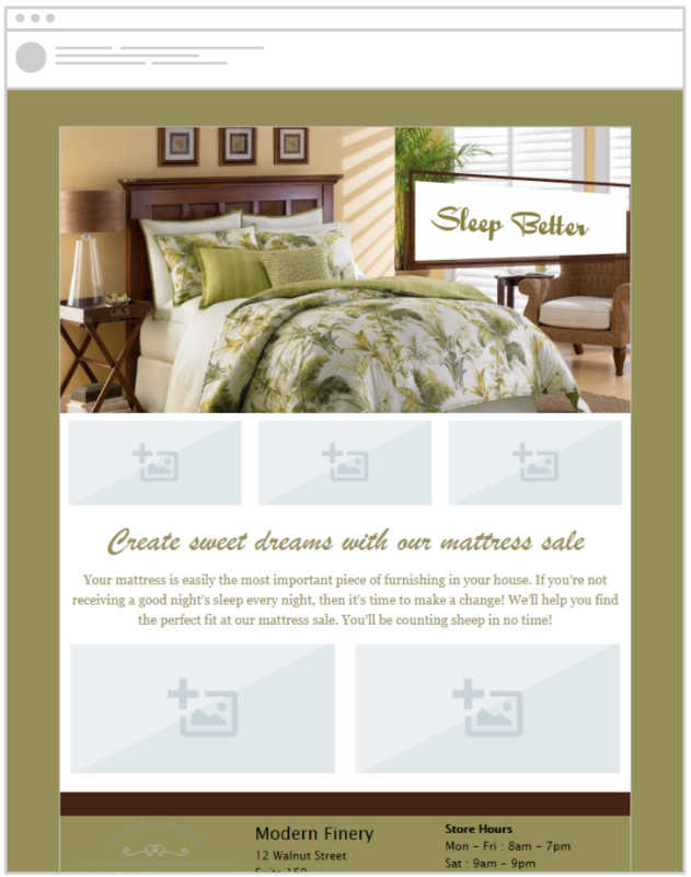 Email templates for your furniture store