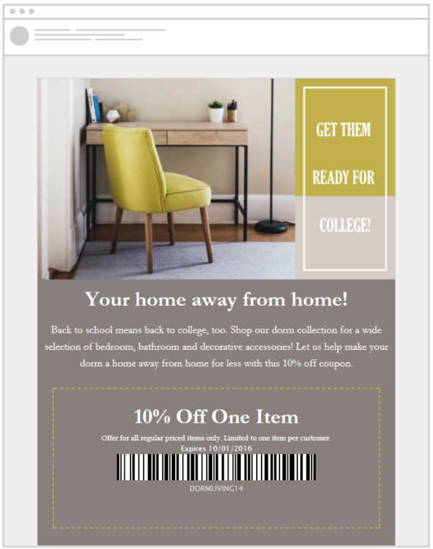 Furniture store email templates