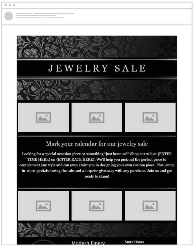 Jewelry store email templates