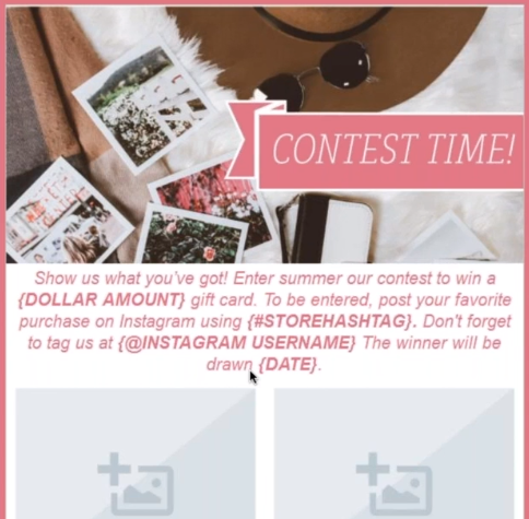 contest email for small business