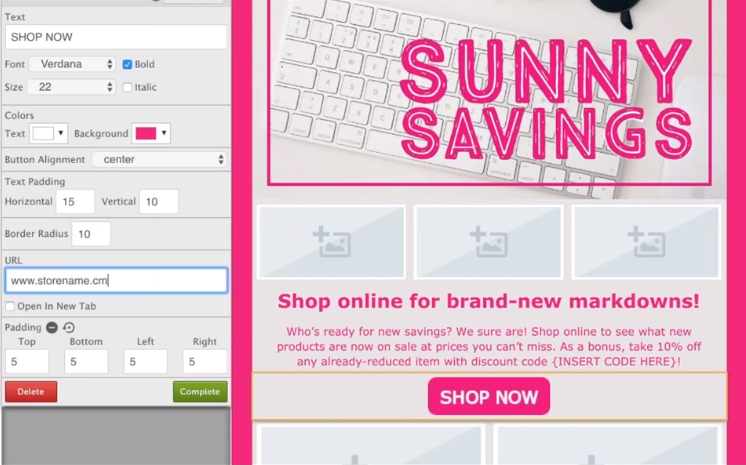 sunny savings email template