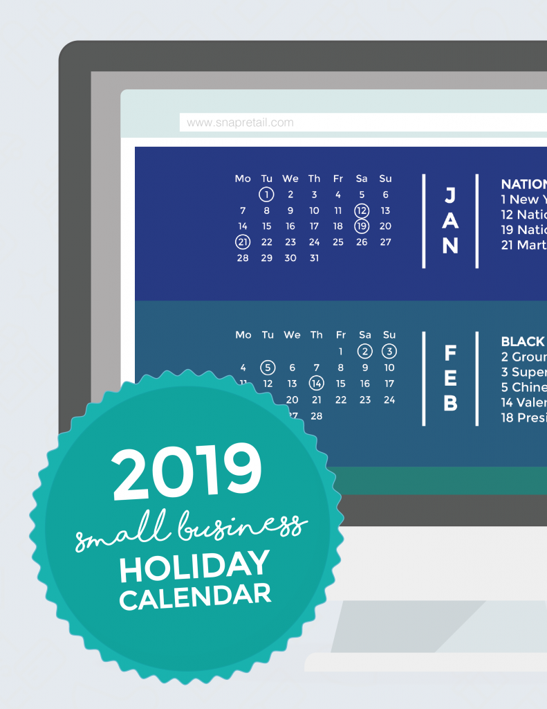 2019 Holiday Calendar Preview Image - Resource Cente4r-02 2019 Small Business Holiday Calendar made for small business and retailers. Don't ever miss a holiday