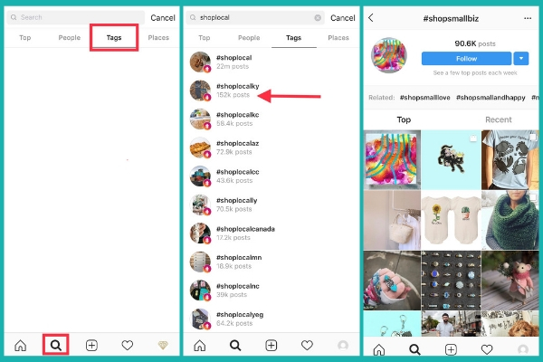 how to search for hashtags on instagram