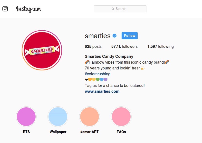 smarties instagram account